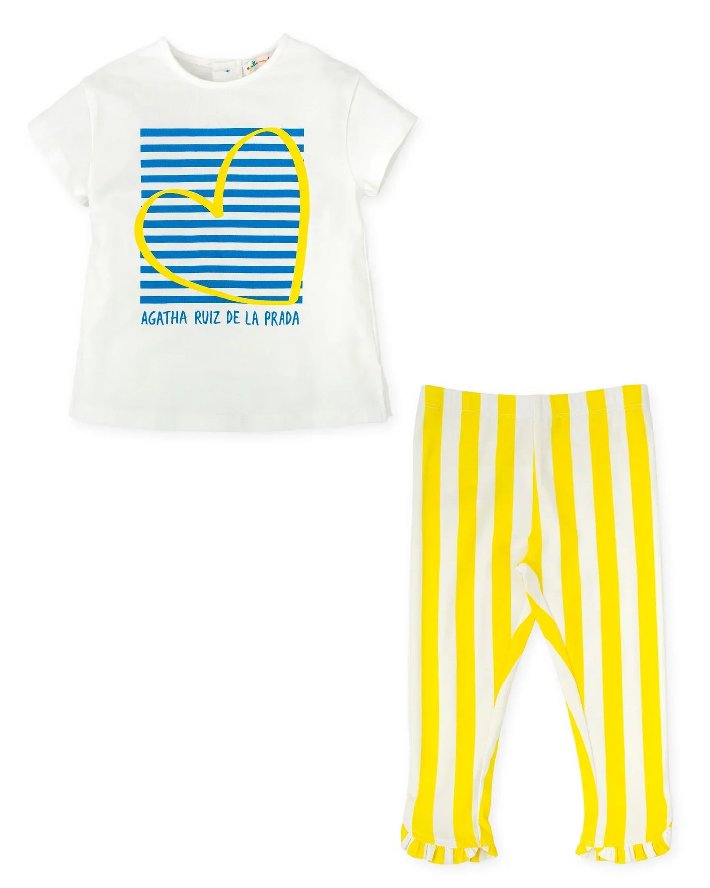 Agatha Ruiz De La Prada Conjunto Camiseta + Legging Rayas Amarillas