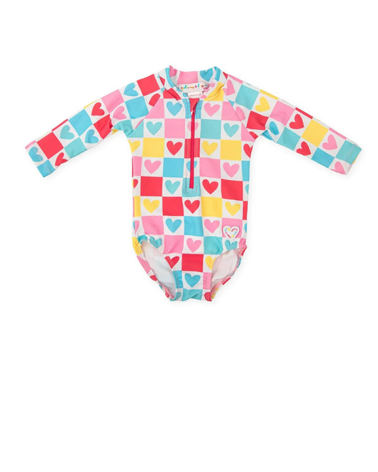 Agatha Ruiz De La Prada BAÑADOR LYCRA CORAZONES MANGA LARGA