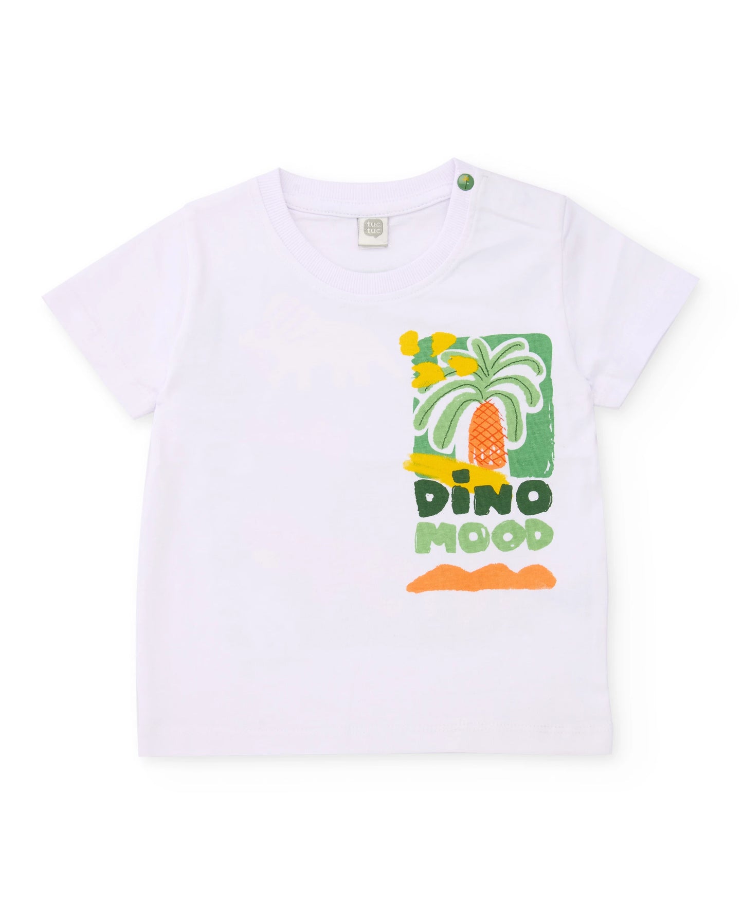 TucTuc Conjunto Camiseta de niño de punto y Pantalón gráfico con palmera Bermuda de niño de plana y tejido ligero
