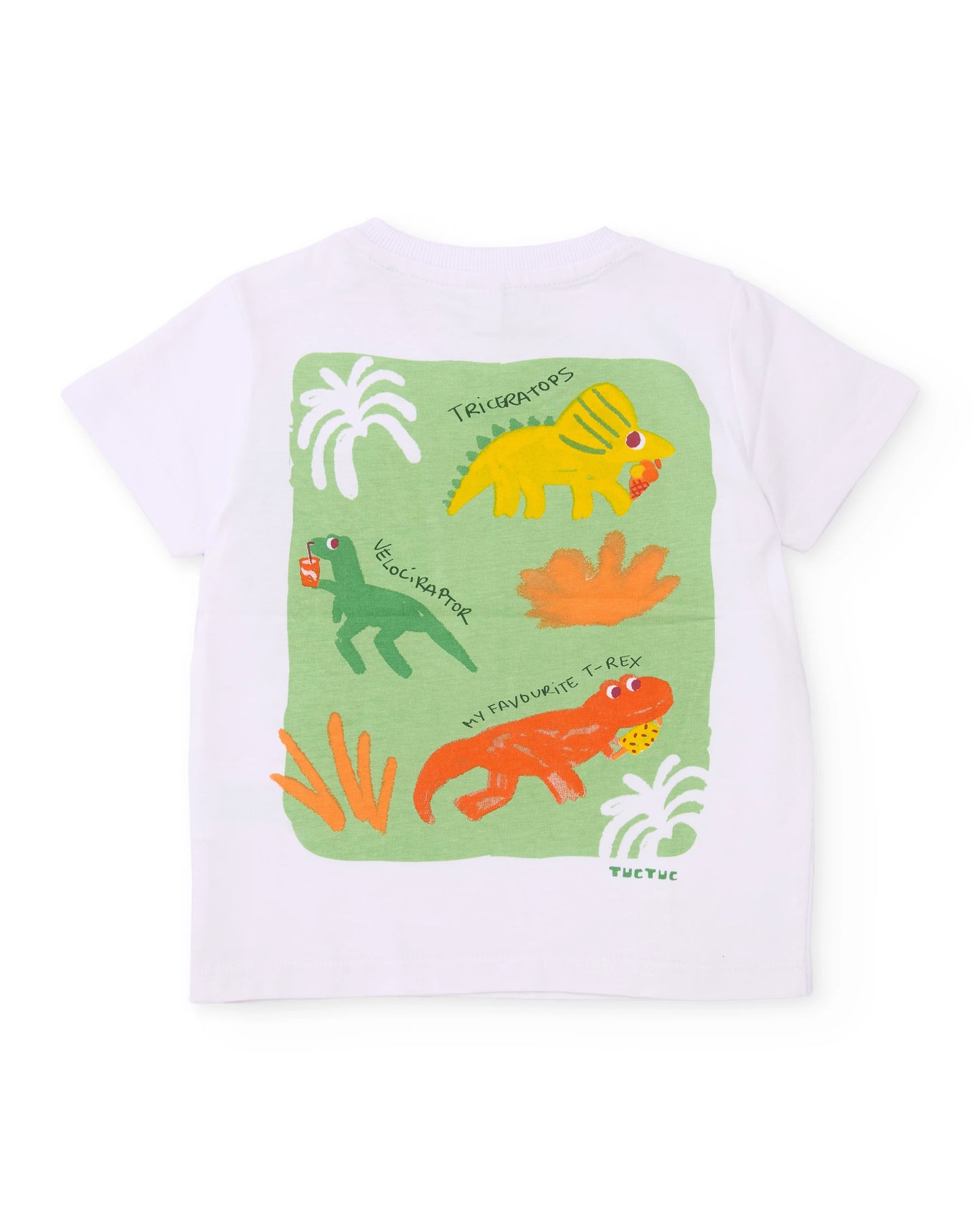 TucTuc Conjunto Camiseta de niño de punto y Pantalón gráfico con palmera Bermuda de niño de plana y tejido ligero