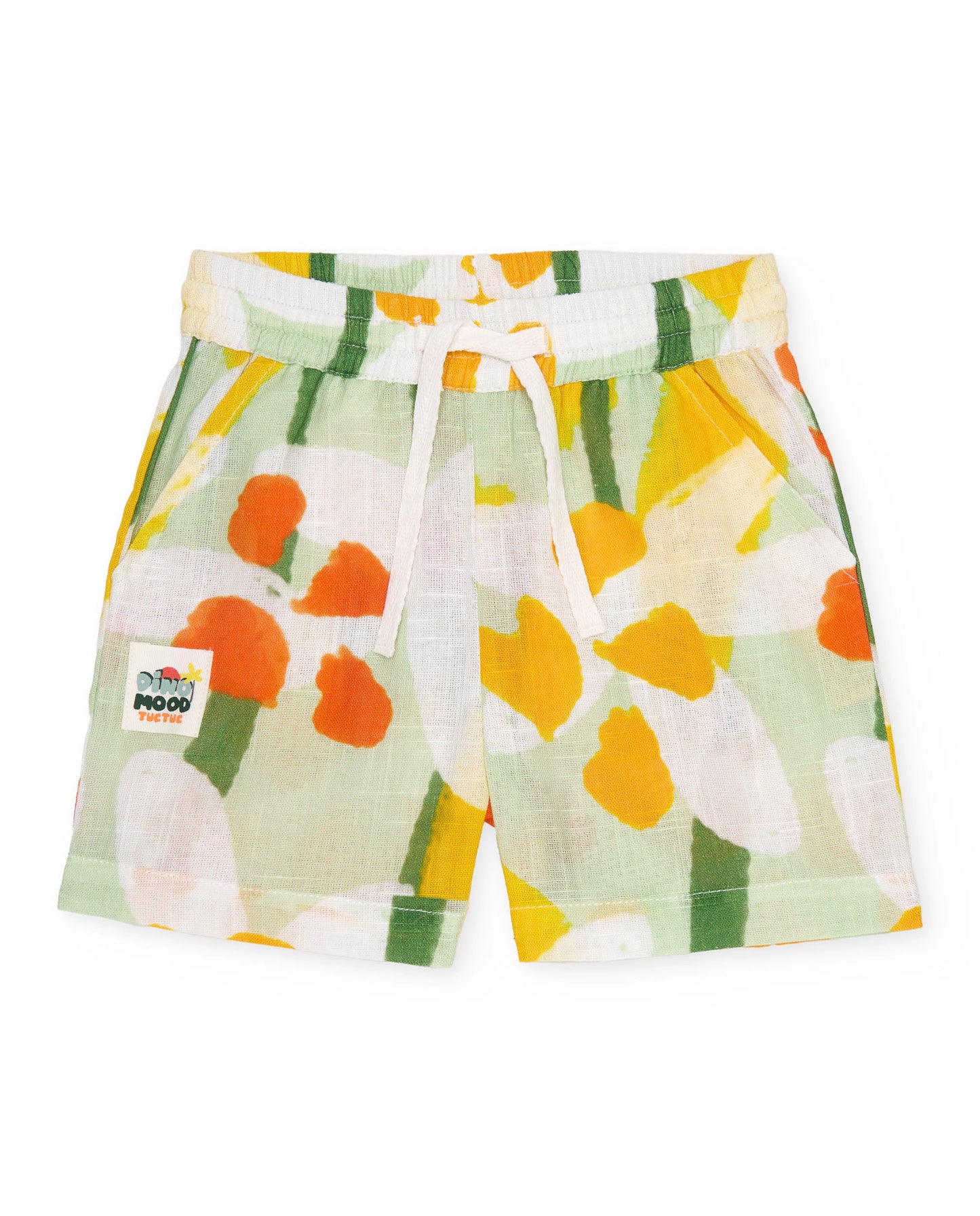 TucTuc Conjunto Camiseta de niño de punto y Pantalón gráfico con palmera Bermuda de niño de plana y tejido ligero