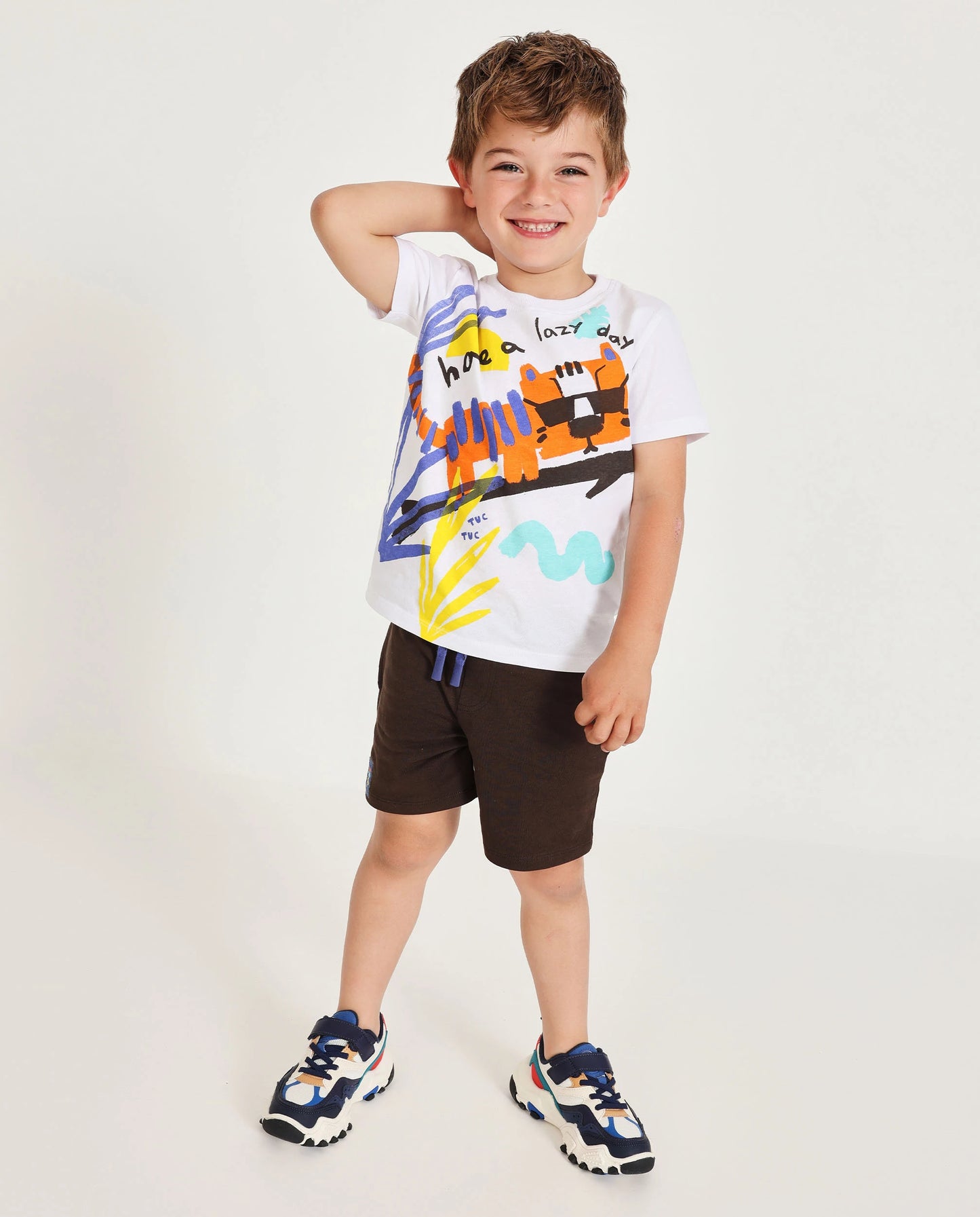 TucTuc Conjunto de niño de punto y gráfico de tigre