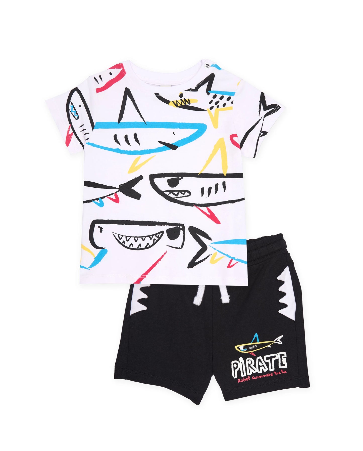 TucTuc Conjunto de niño de punto con diseño de tiburones