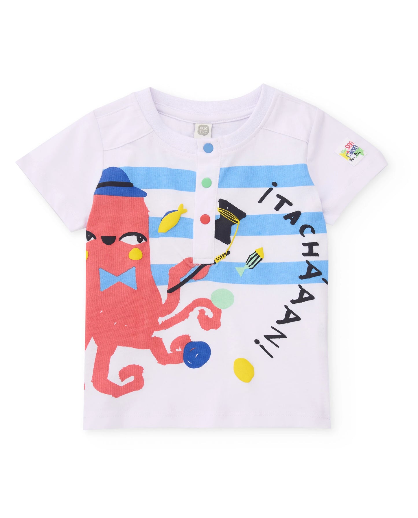 TucTuc Conjunto Camiseta y Bermudas de niño de punto y diseño a rayas