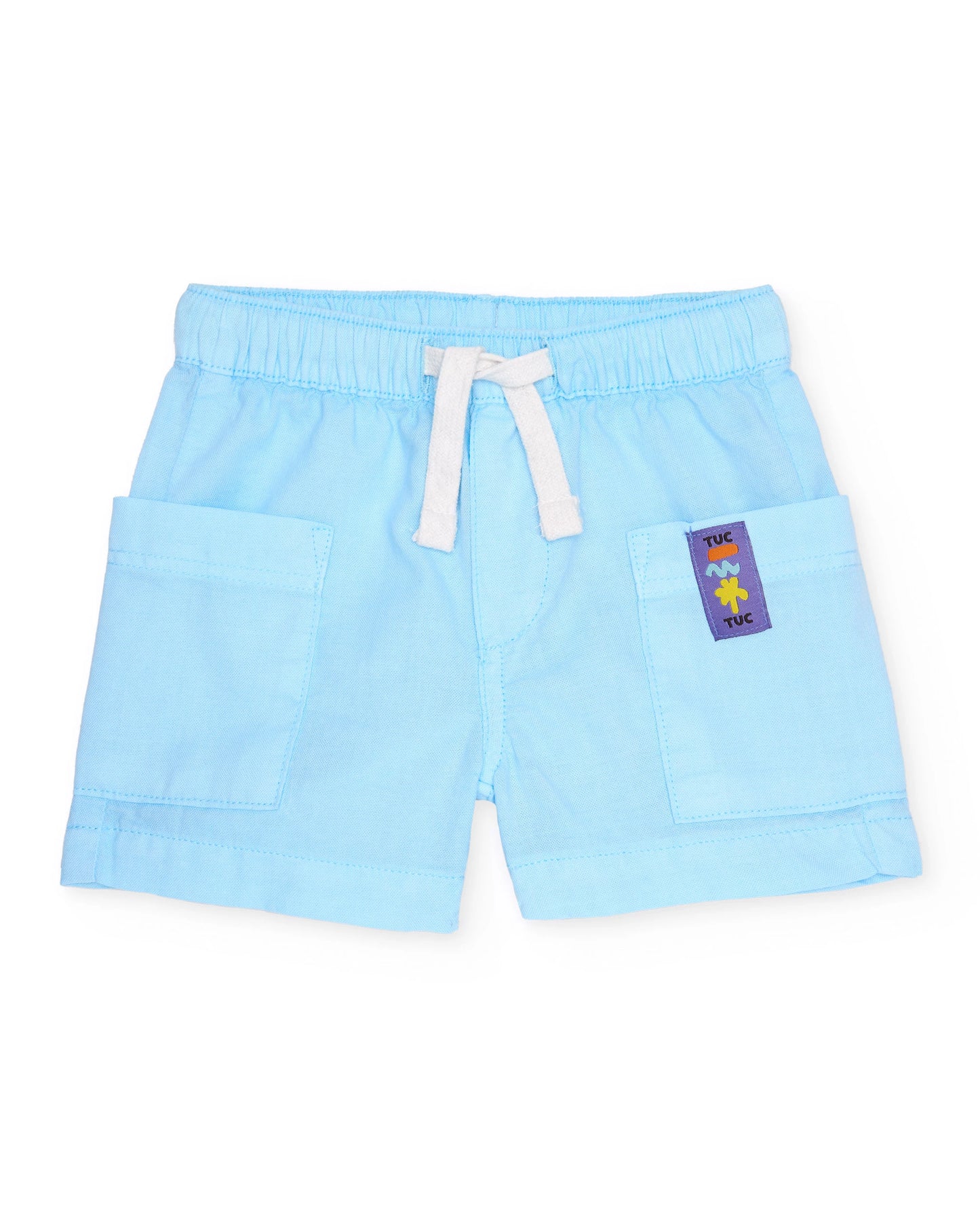 TucTuc conjunto Camiseta de niño de punto con franjas horizontales Bermuda de planay bolsillos frontales