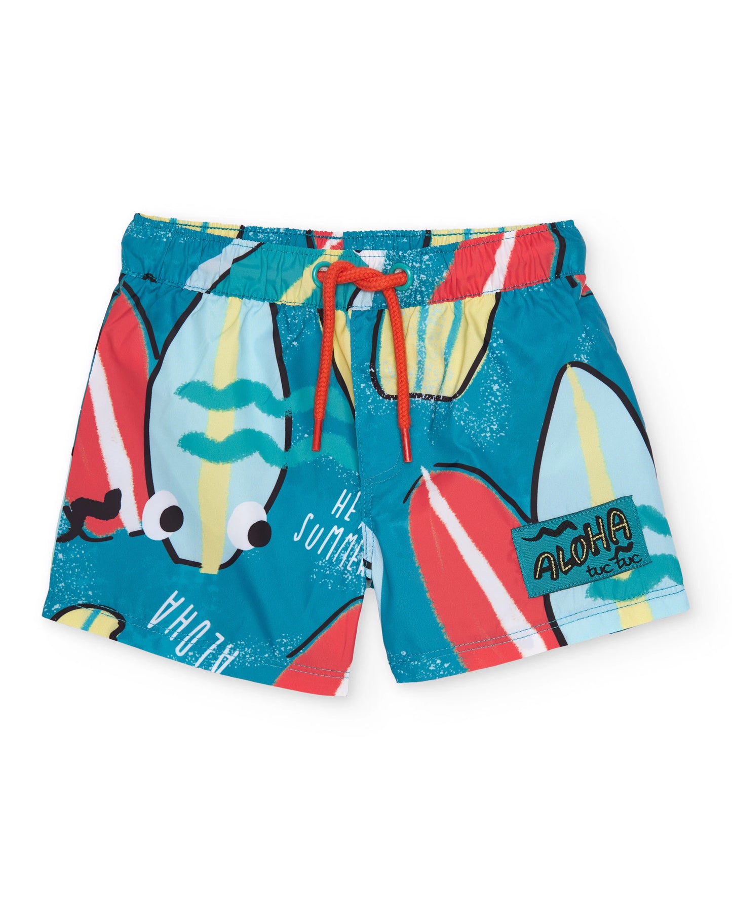 TucTuc Camiseta de niño de punto y Bañador de niño de plana estampado tablas de surf