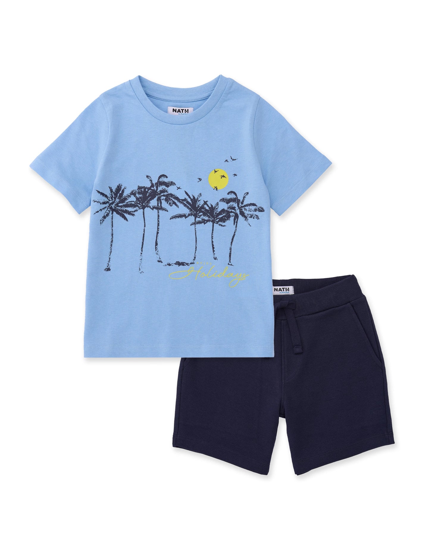 TucTuc NK Conjunto de niño de punto con estampado tropical