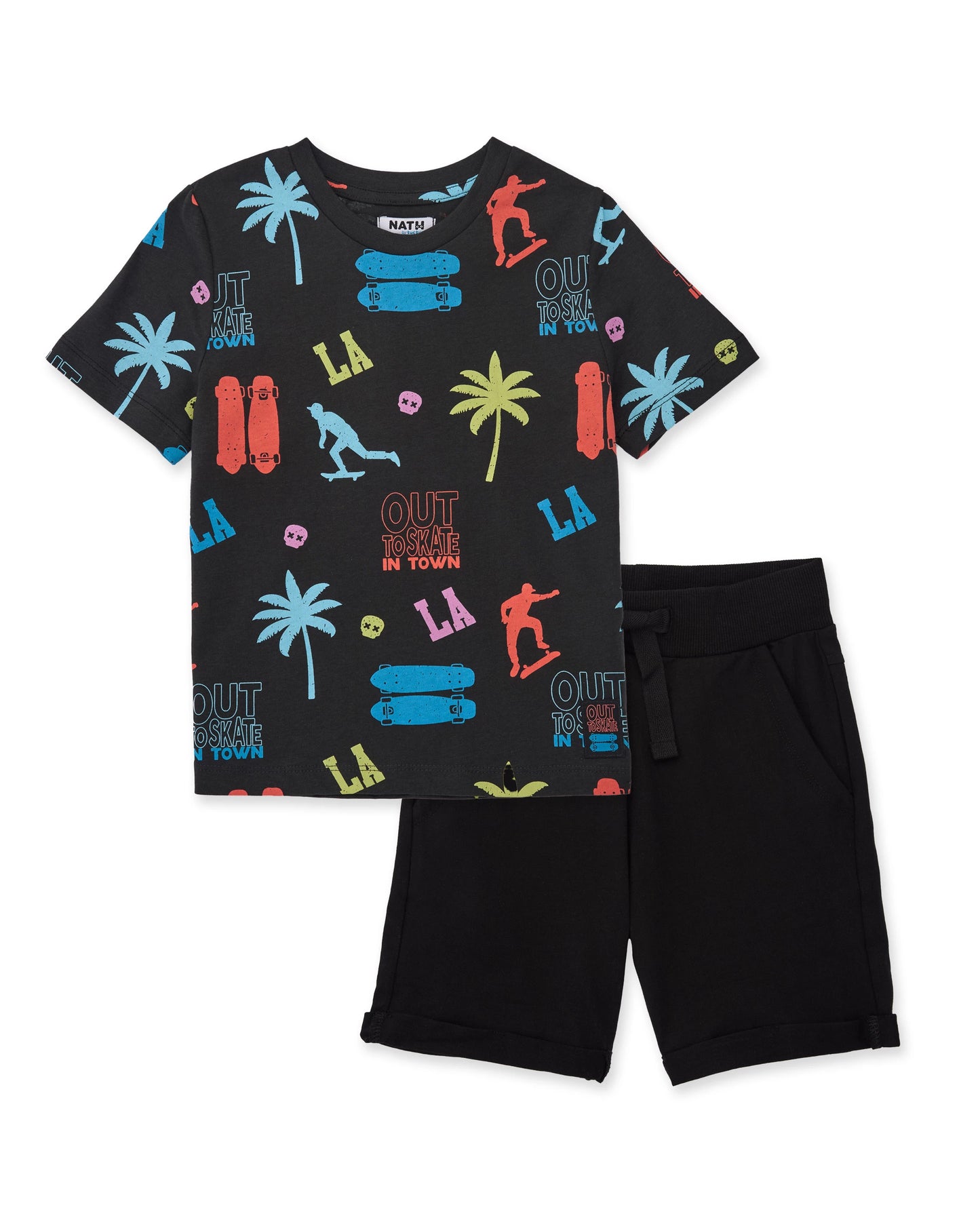 TucTuc NK Conjunto de niño de punto con estampado urbano