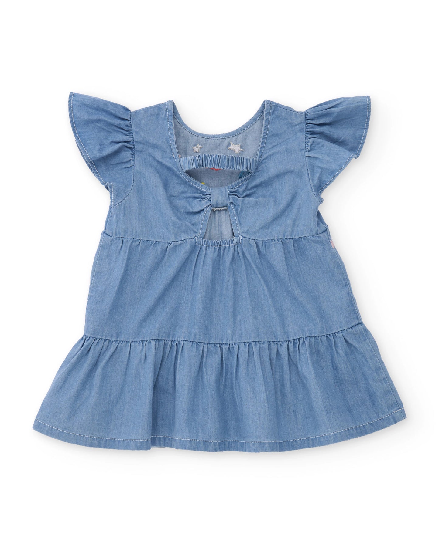 TucTuc Vestido de niña de plana y denim suave