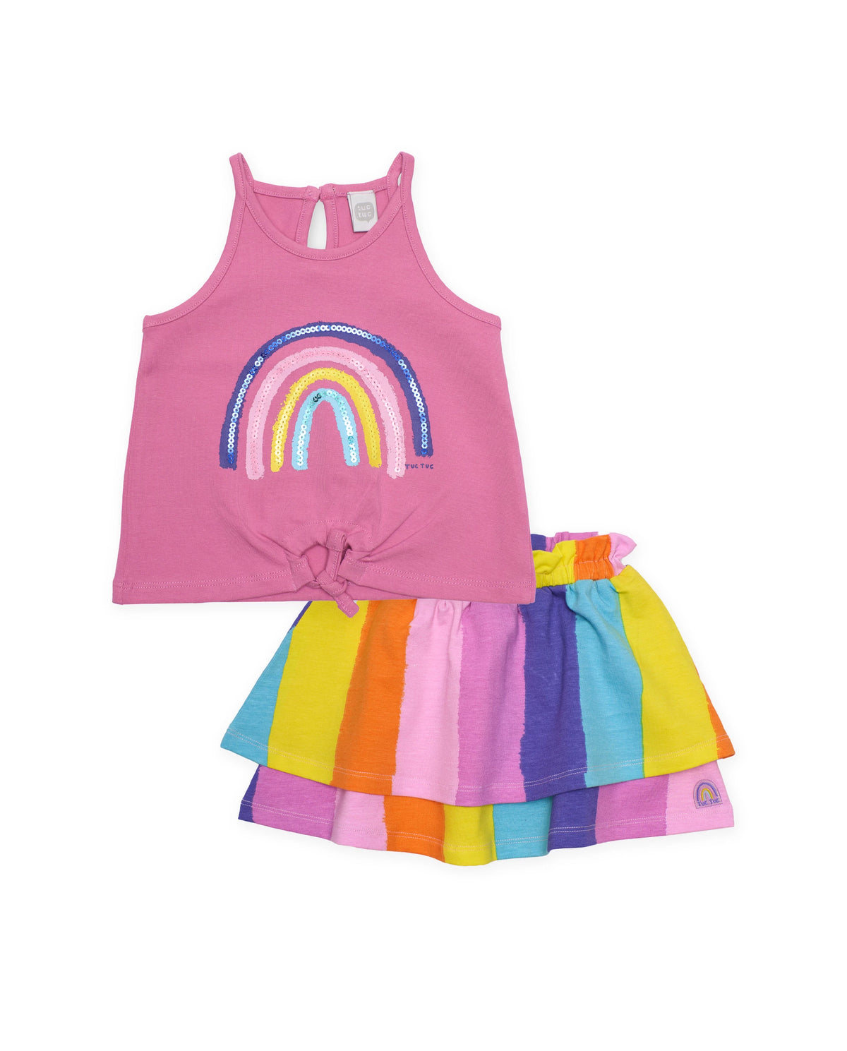 TucTuc Conjunto de niña de punto con nudo frontal
Arcoíris