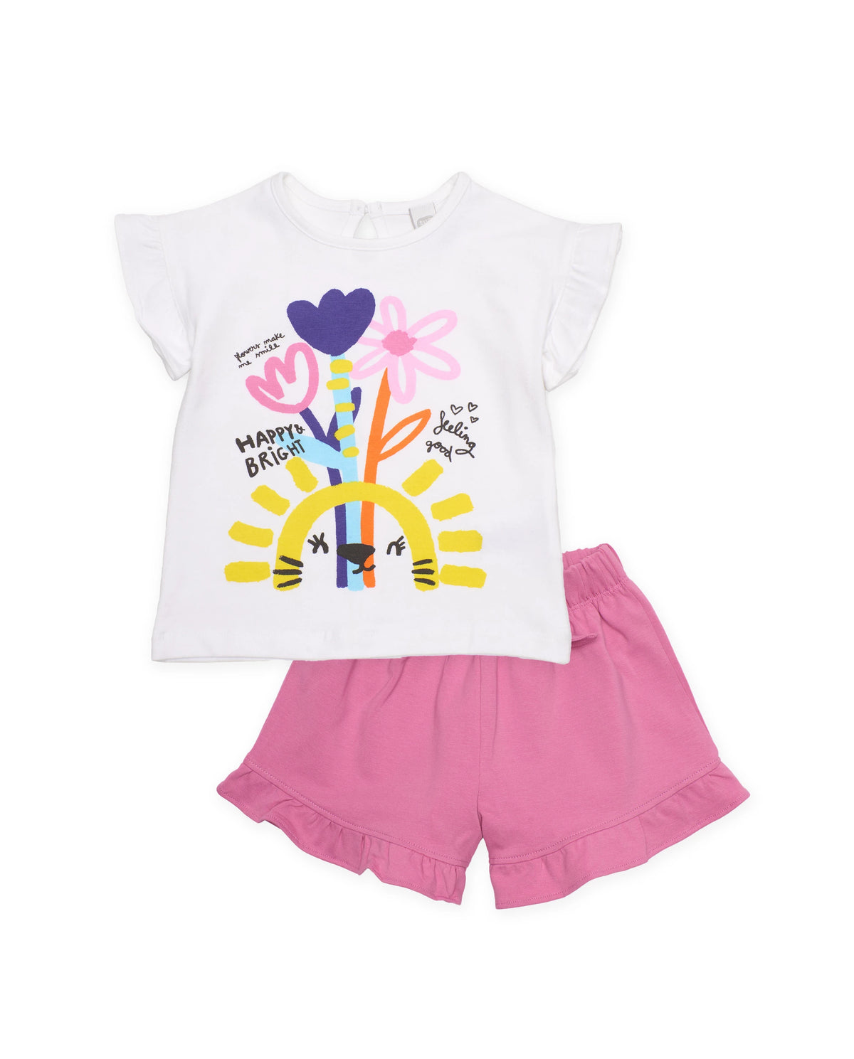 TucTuc Conjunto de niña de punto con gráfico floral