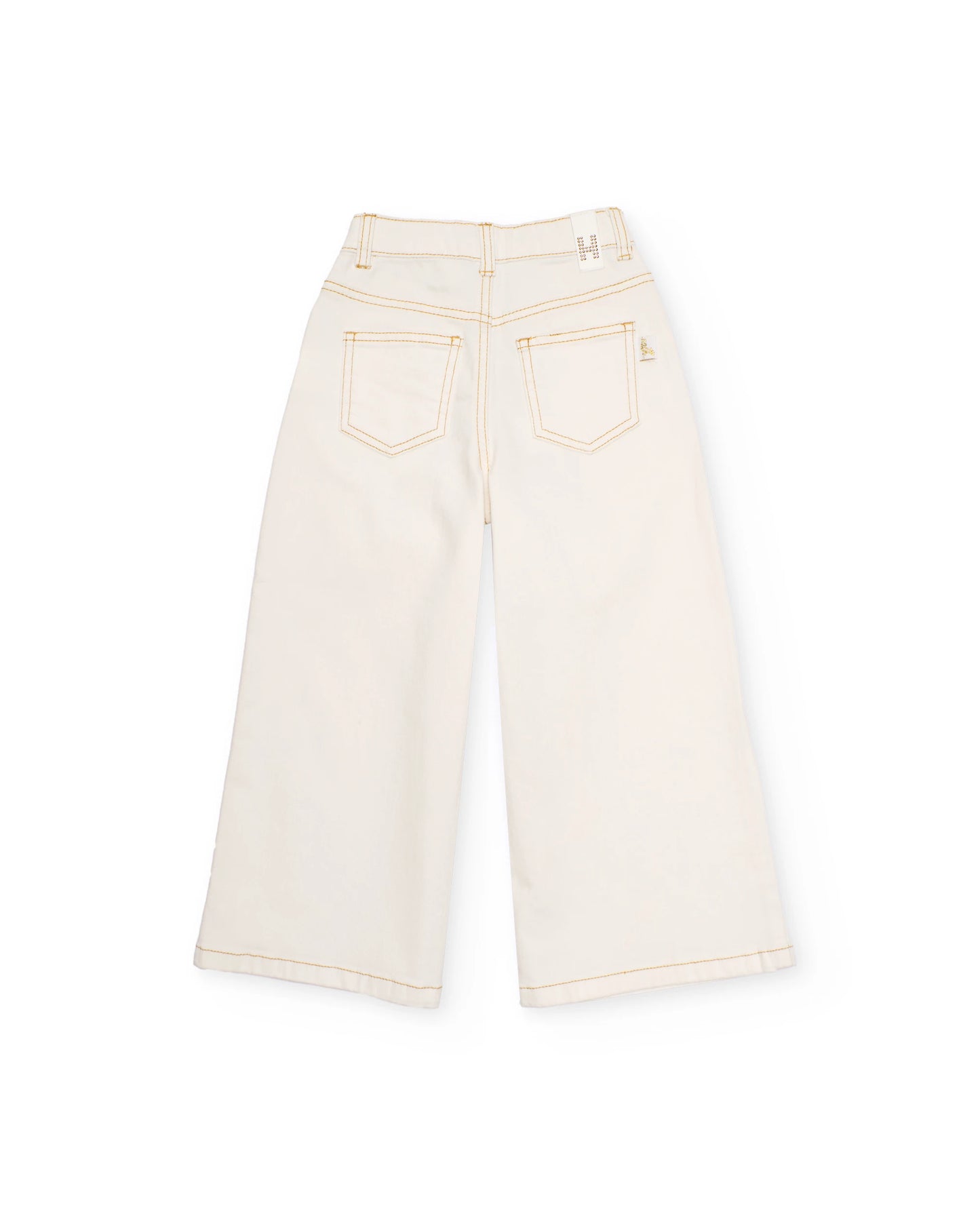 TucTuc NK Top de niña de punto con tejido canalé Pantalones plana con pernera ancha