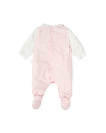 Tutto Piccolo PELELE LARGO PIQUÉ RAYAS ROSA