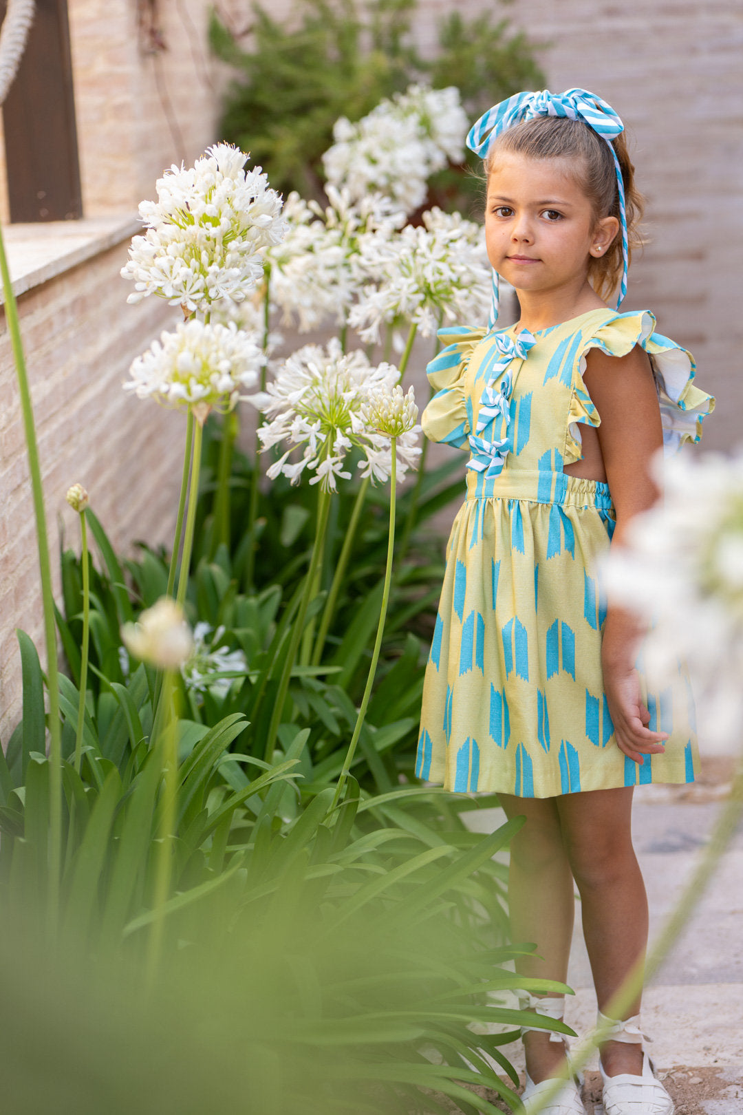 Cocote Vestido étnico niña pistacho