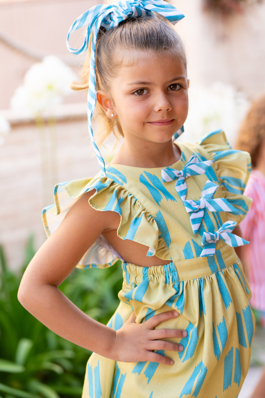Cocote Vestido étnico niña pistacho