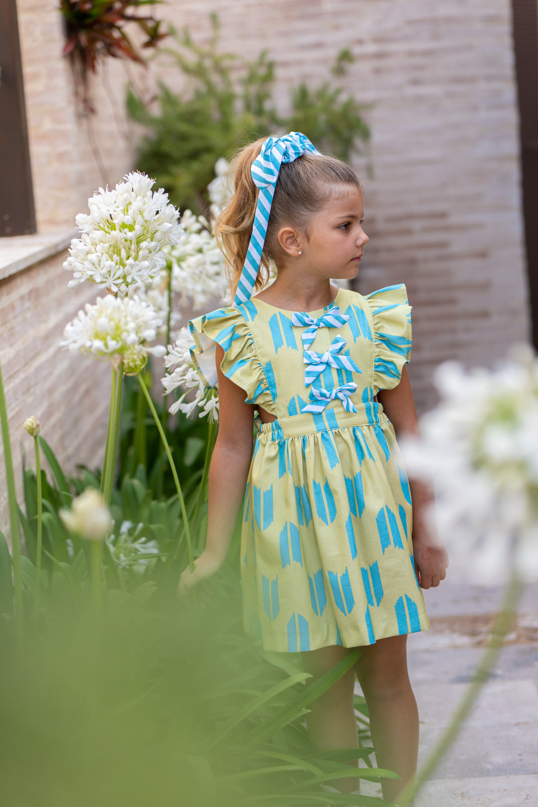 Cocote Vestido étnico niña pistacho