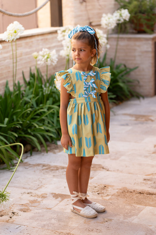 Cocote Vestido étnico niña pistacho