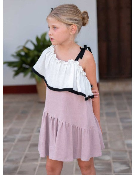 José  Varón Vestido Niña Liso con Volante