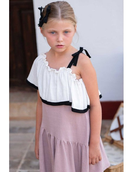 José  Varón Vestido Niña Liso con Volante