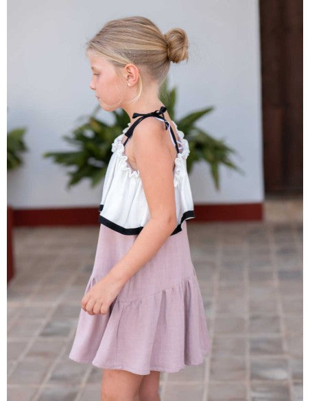 José  Varón Vestido Niña Liso con Volante