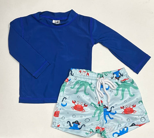 Amor Canelo Swimwear Conjunto Rashguard Y Bañador Cangrejos