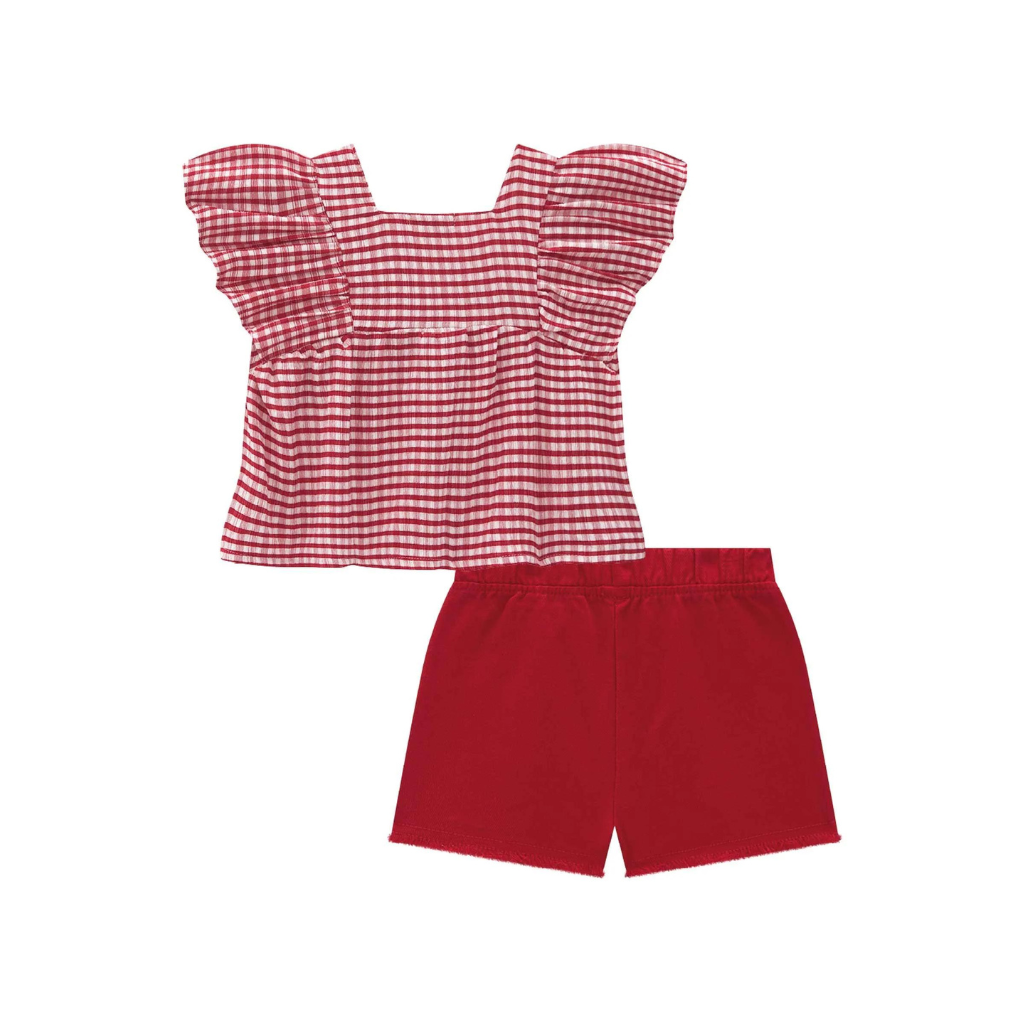 Infanti Vichy Mesh Shirt and Twill Pita Shorts