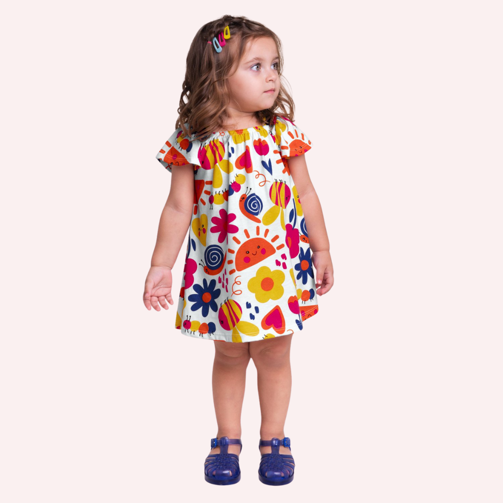 Kyly Red Summer Hearts, Sun and Critters Dress