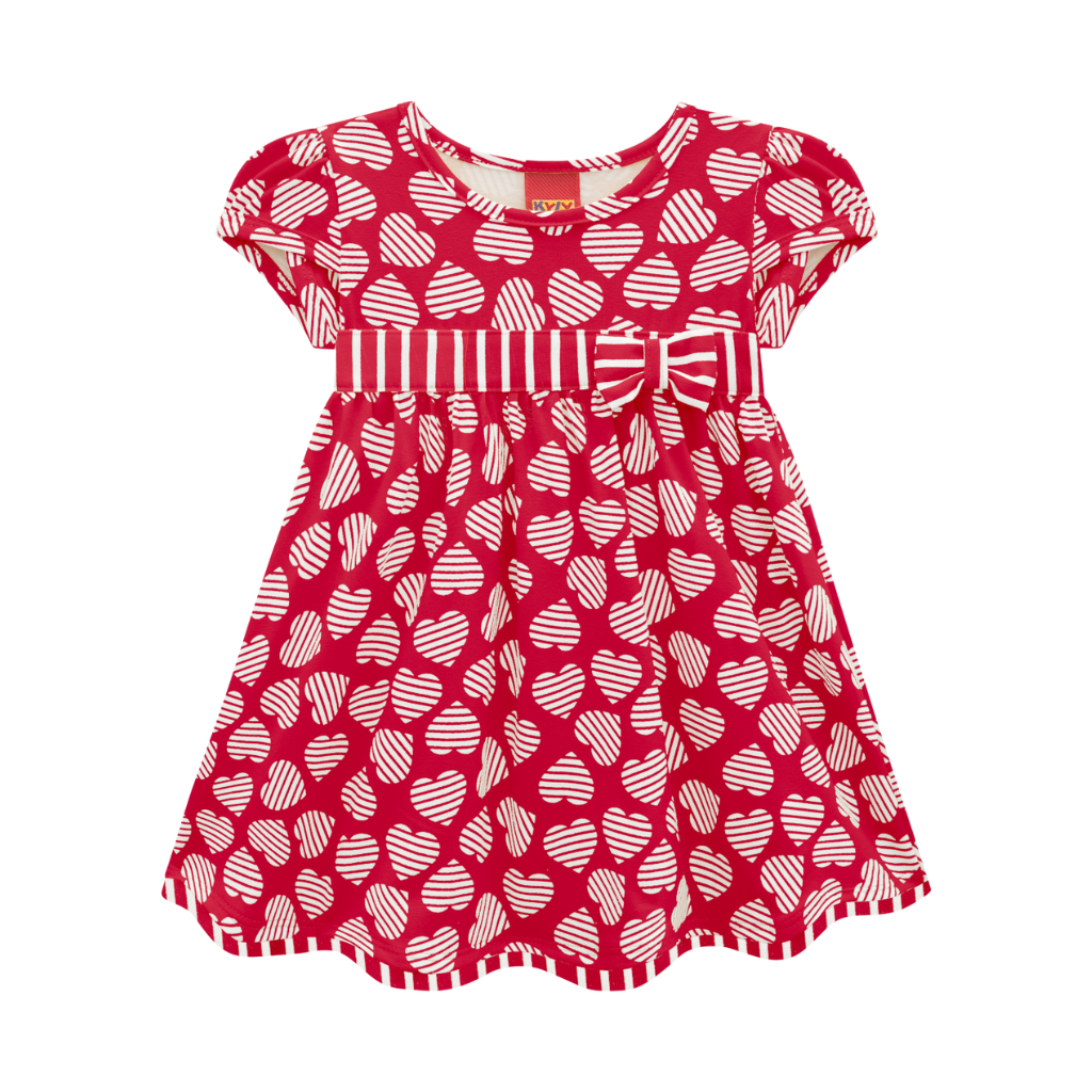 Kyly Red and White Hearts and Bow Dress