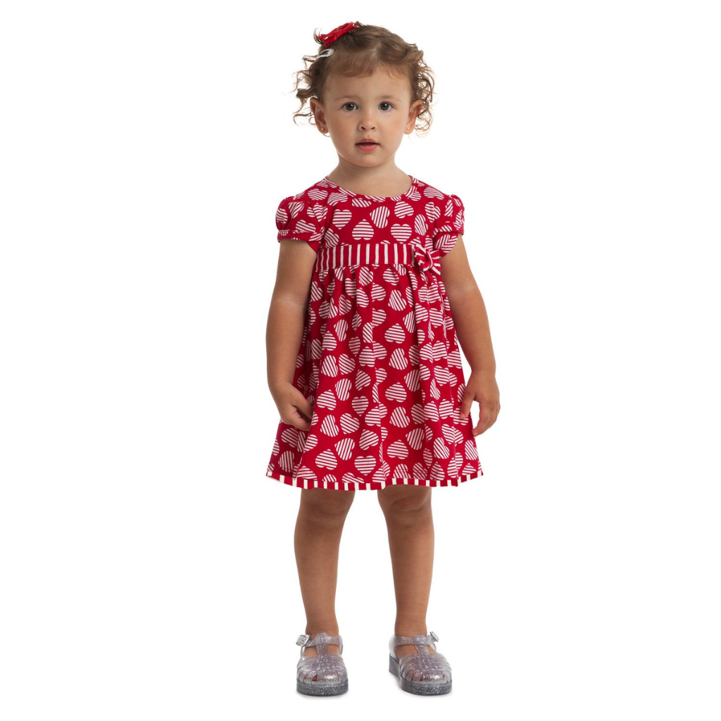 Kyly Red and White Hearts and Bow Dress