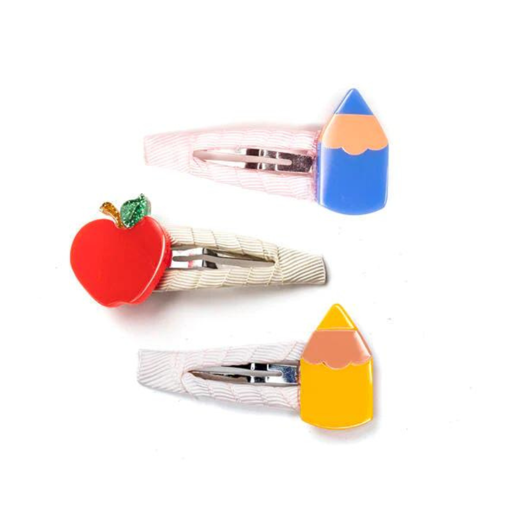 Lilies & Roses Pencils Vibrant Colors & Apple Snap Clips