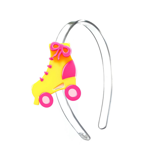 Lilies & Roses Roller Skates Pink Yellow Headband