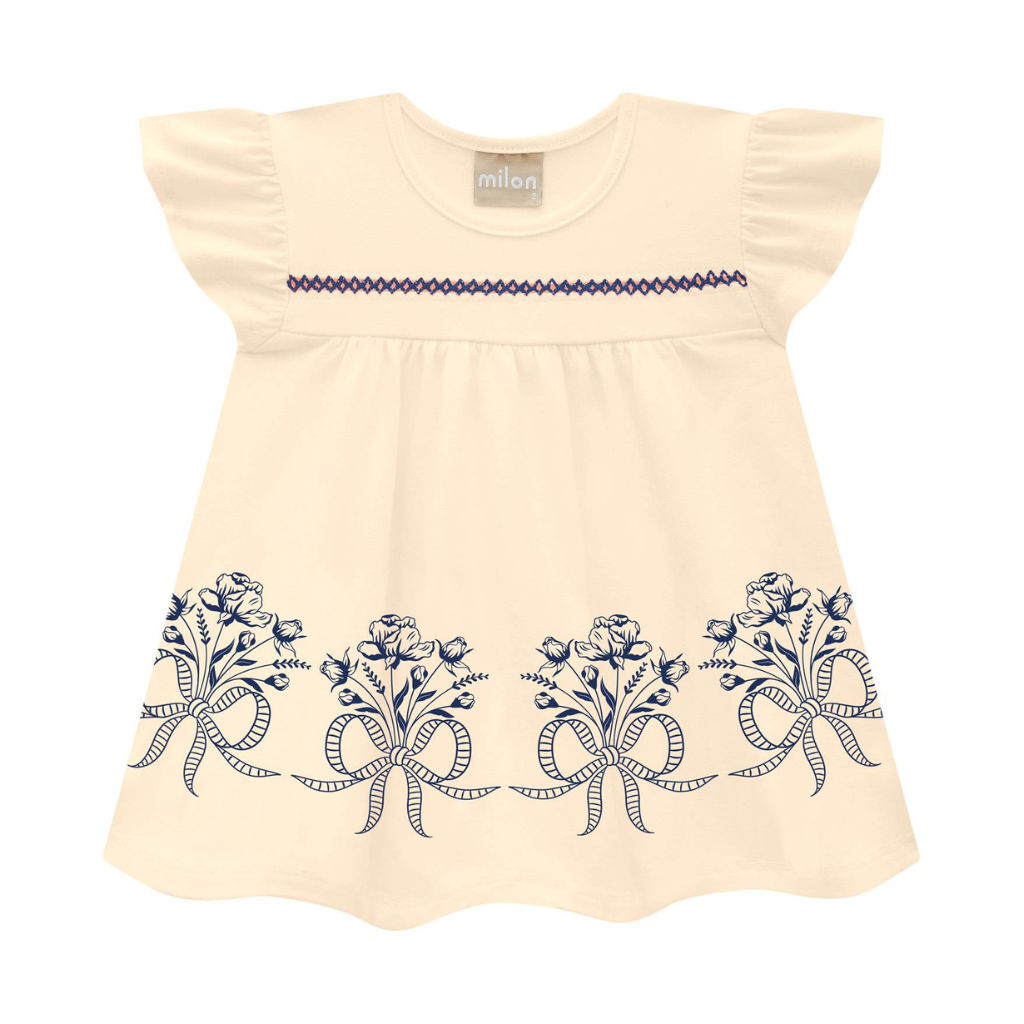 Milon Flowers and Ribbons Top and Ribbed Cotton Shorts