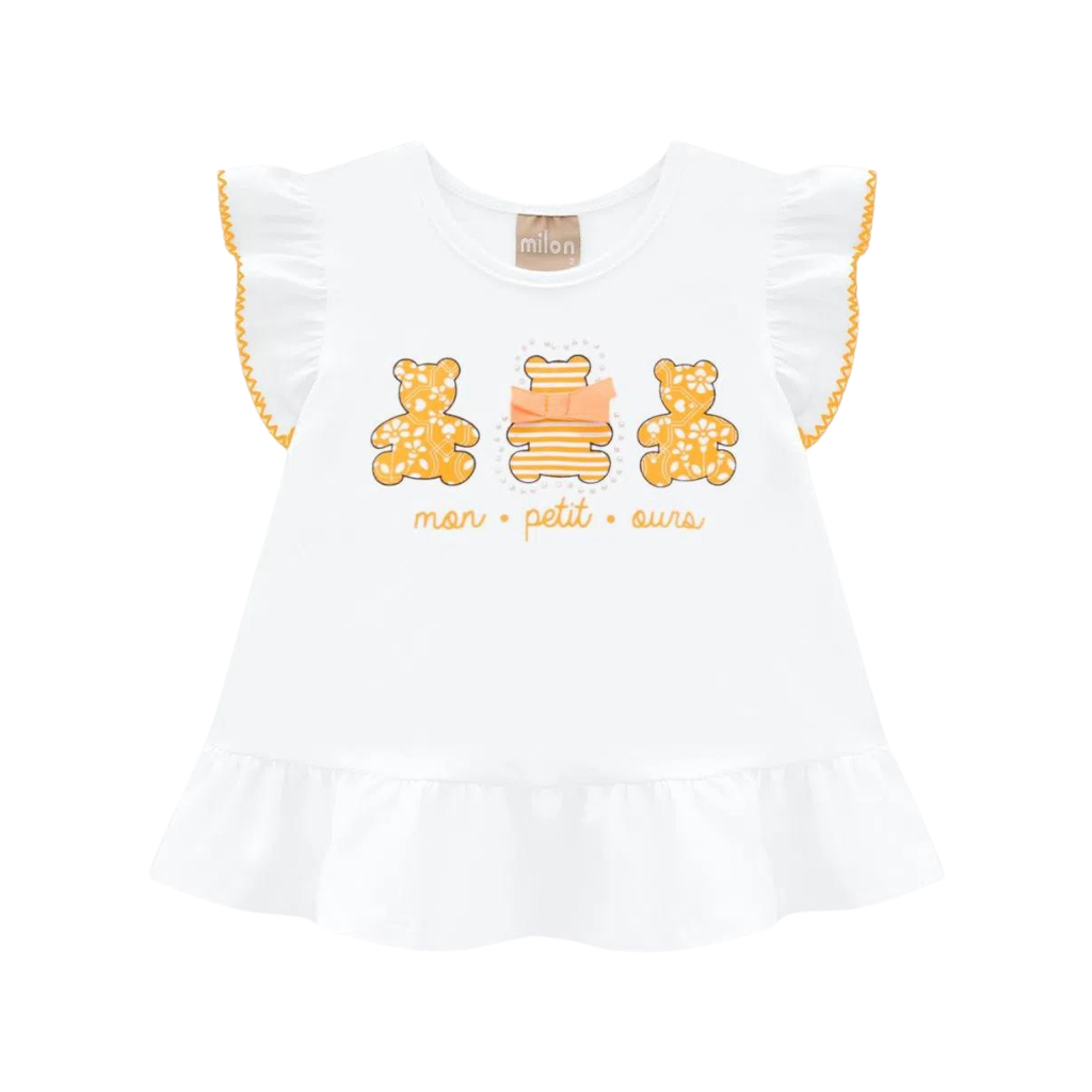 Milon Mon Petit Ours Ruffled Sleeves Shirt and Leggings