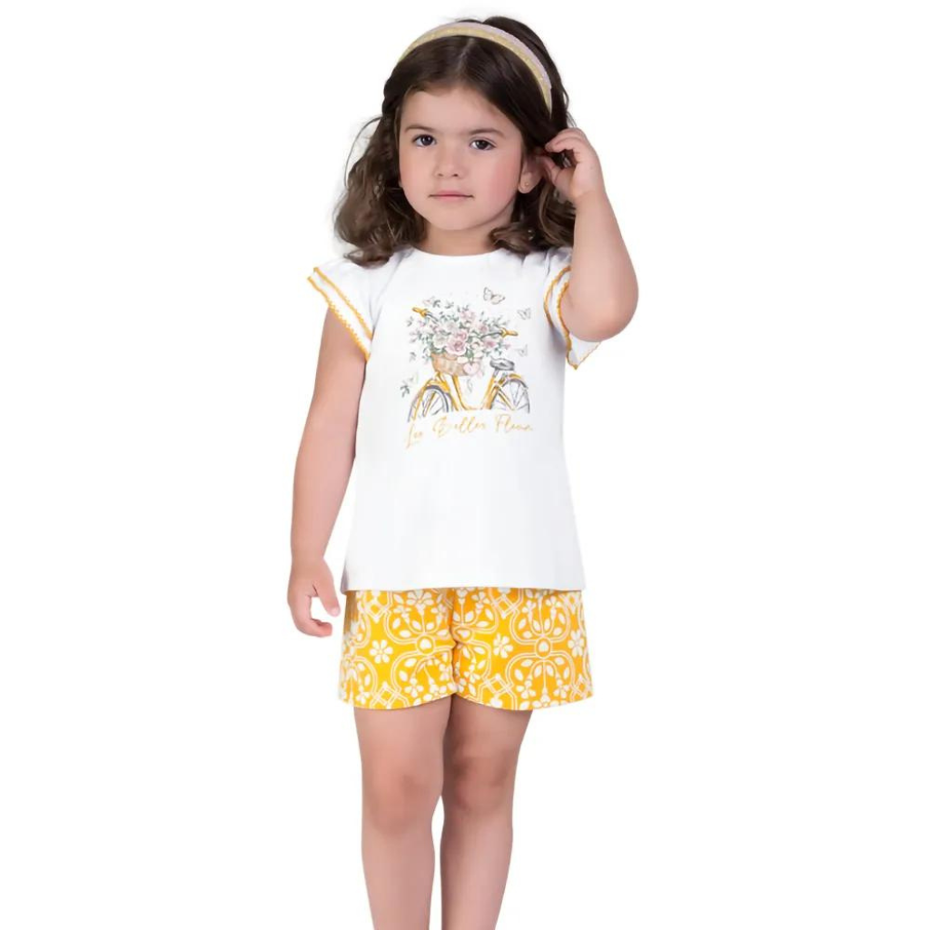 Milon Pretty Flowers Graphic T-Shirt and Cotton Printed Shorts