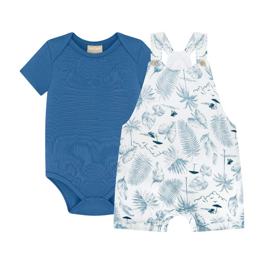 Milon Printed Tropical Leaves Baby Romper