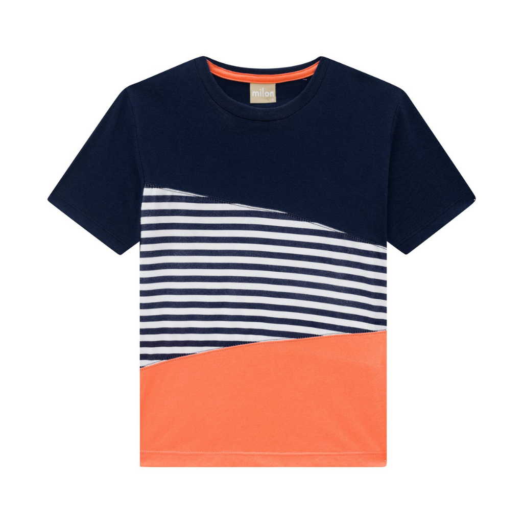 Milon Striped Flagship T-Shirt and Soft Cotton Knitted Shorts