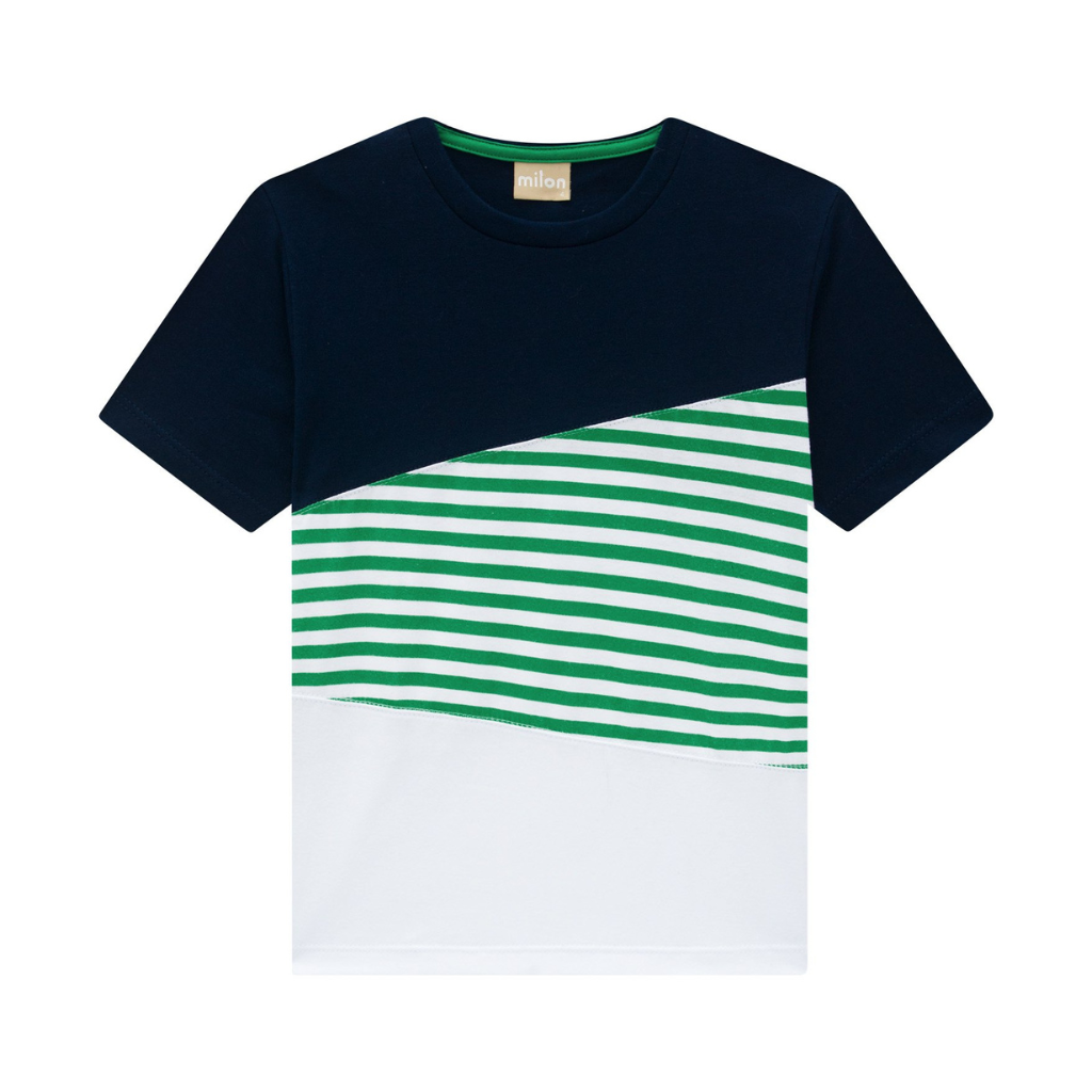 Milon Striped Flagship T-Shirt and Soft Cotton Knitted Shorts