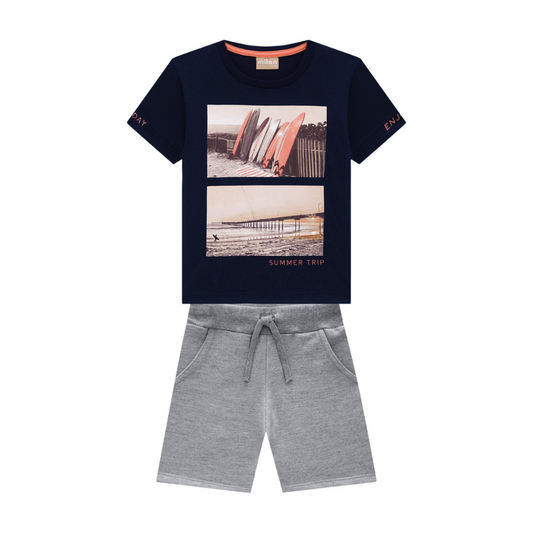 Milon Summer Trip Graphic T-Shirt and Bermuda Shorts