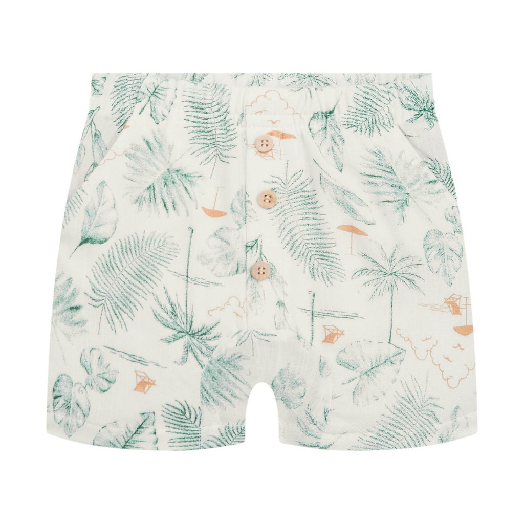 Milon Tropical Breast Pocket Onesie and Linen Shorts