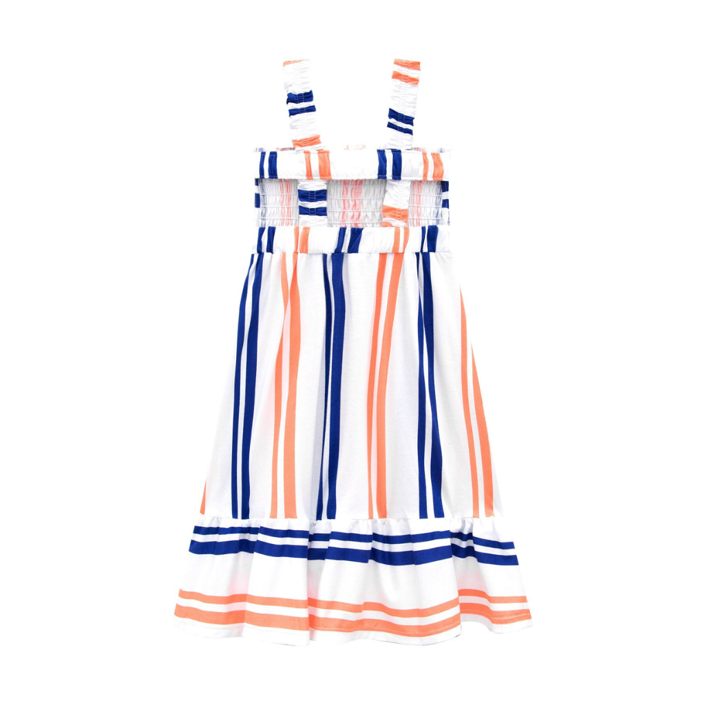 Nanai White Coral and Blue Sleeveless Dress