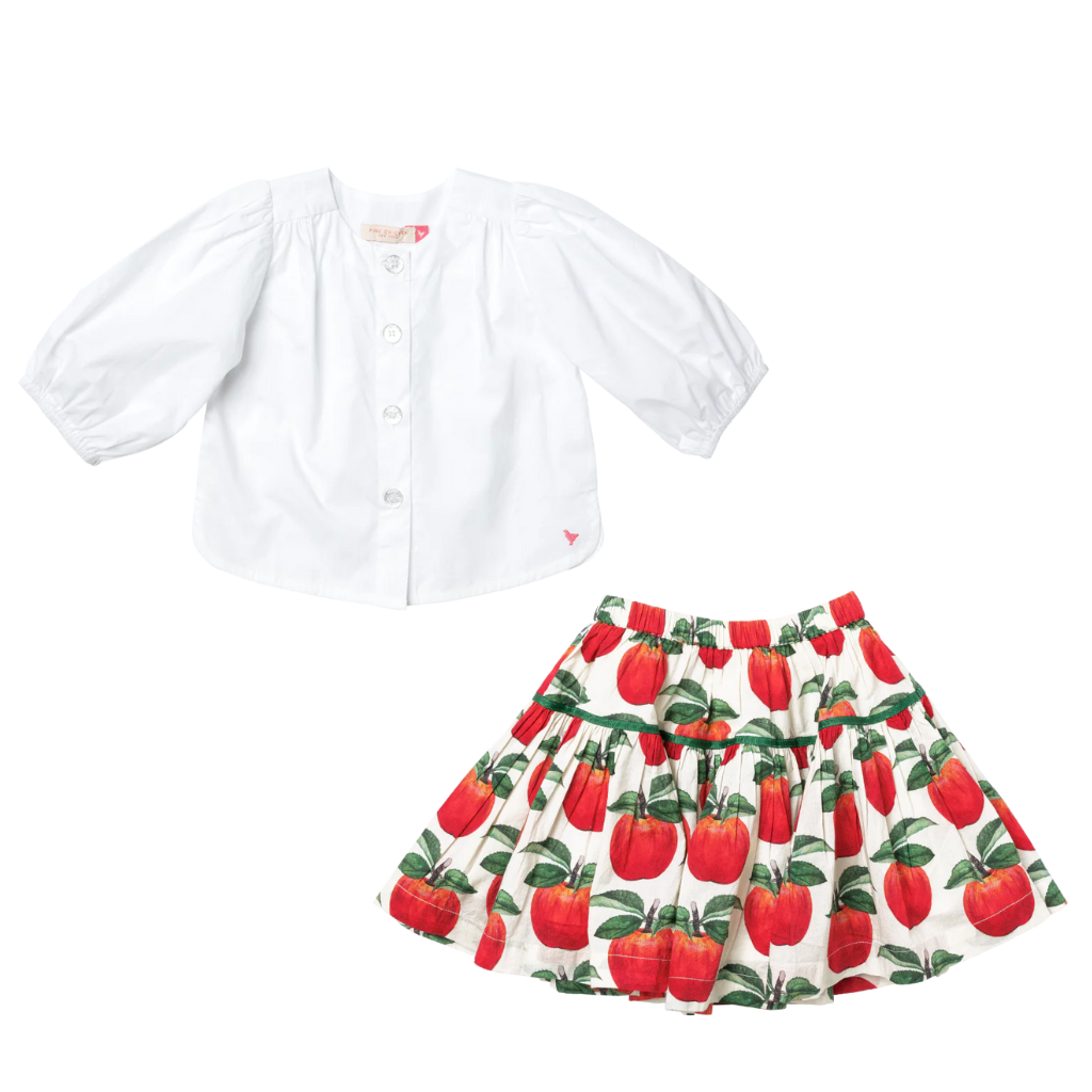 Pink Chicken Brooke White Top and Maribelle Skirt - Painted Apple