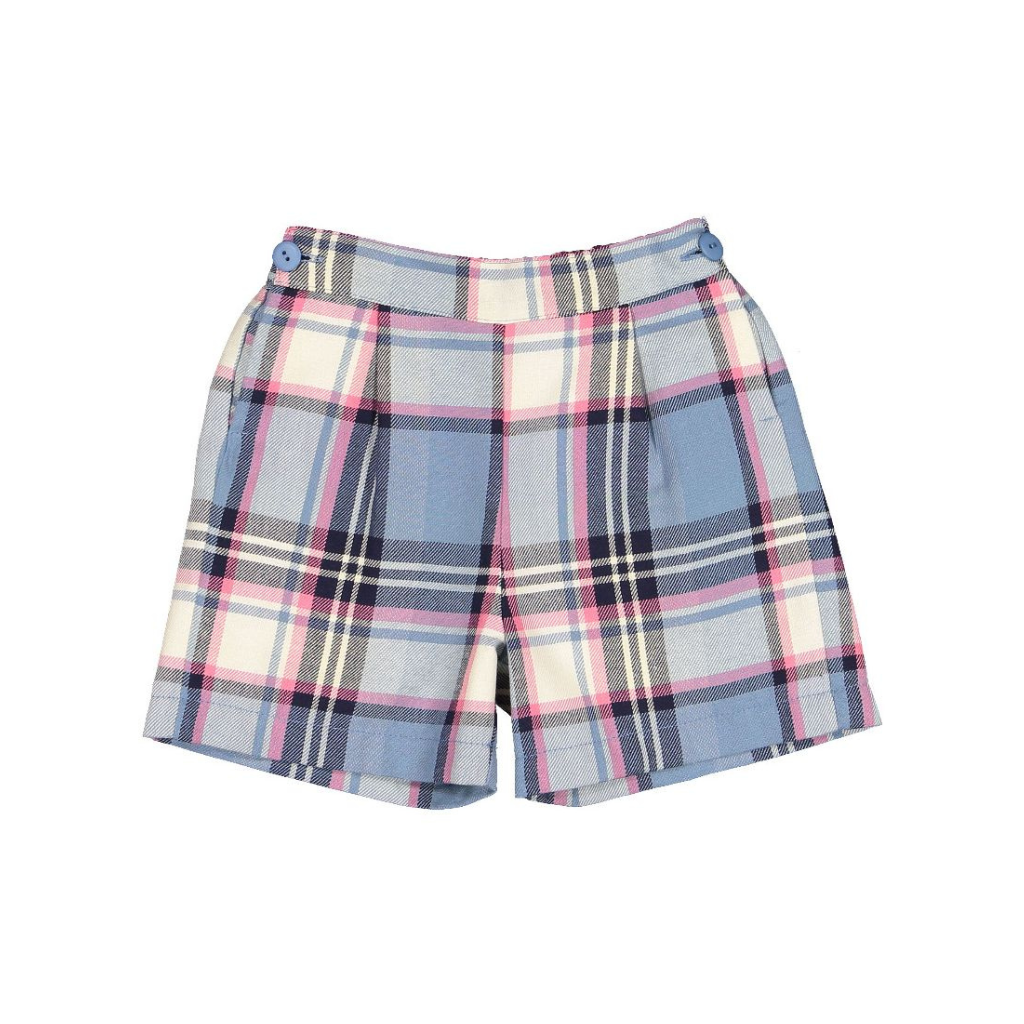 Sal & Pimenta Blue Trim Shirt and Frosty Tartan Shorts