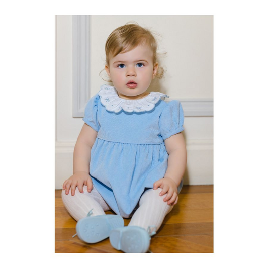 Sal & Pimenta Blush Corduroy Blue Romper