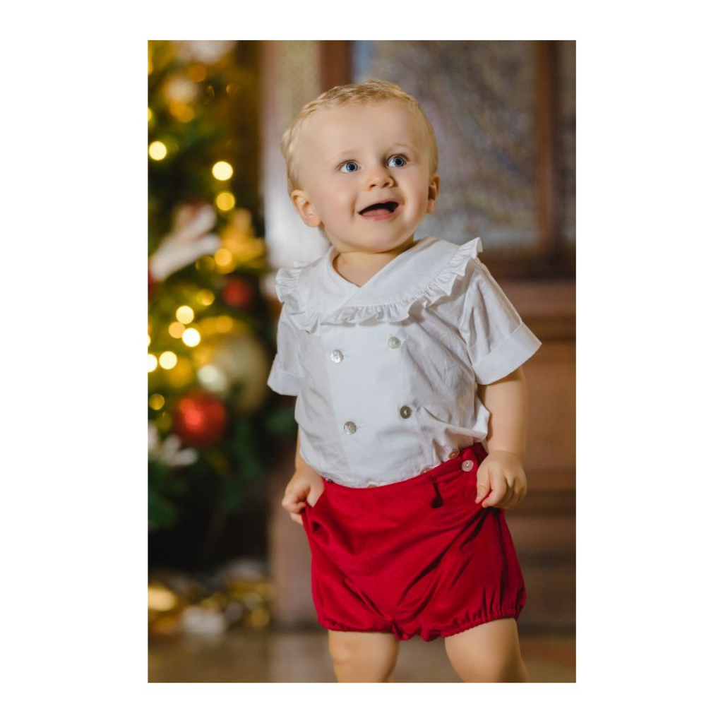 Sal & Pimenta Santa Red Velvet Boy Set