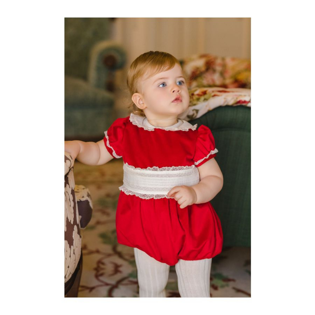 Sal & Pimenta Santa Red Velvet Romper