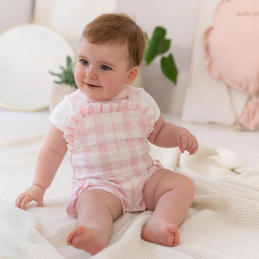 Tutto Piccolo Pink and White Baby Romper