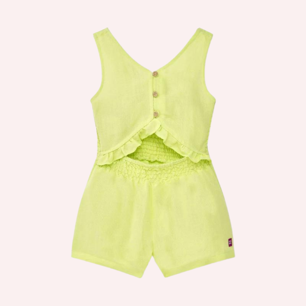 TucTuc Acid Bloom Green Poplin Jumpsuit