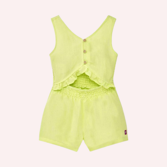 TucTuc Acid Bloom Green Poplin Jumpsuit