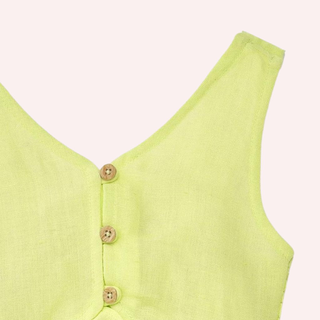 TucTuc Acid Bloom Green Poplin Jumpsuit