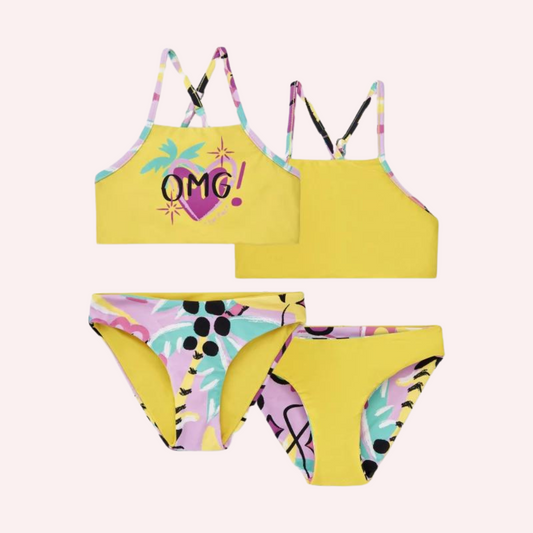 TucTuc Flamingo Mood Yellow Reversible Bikini